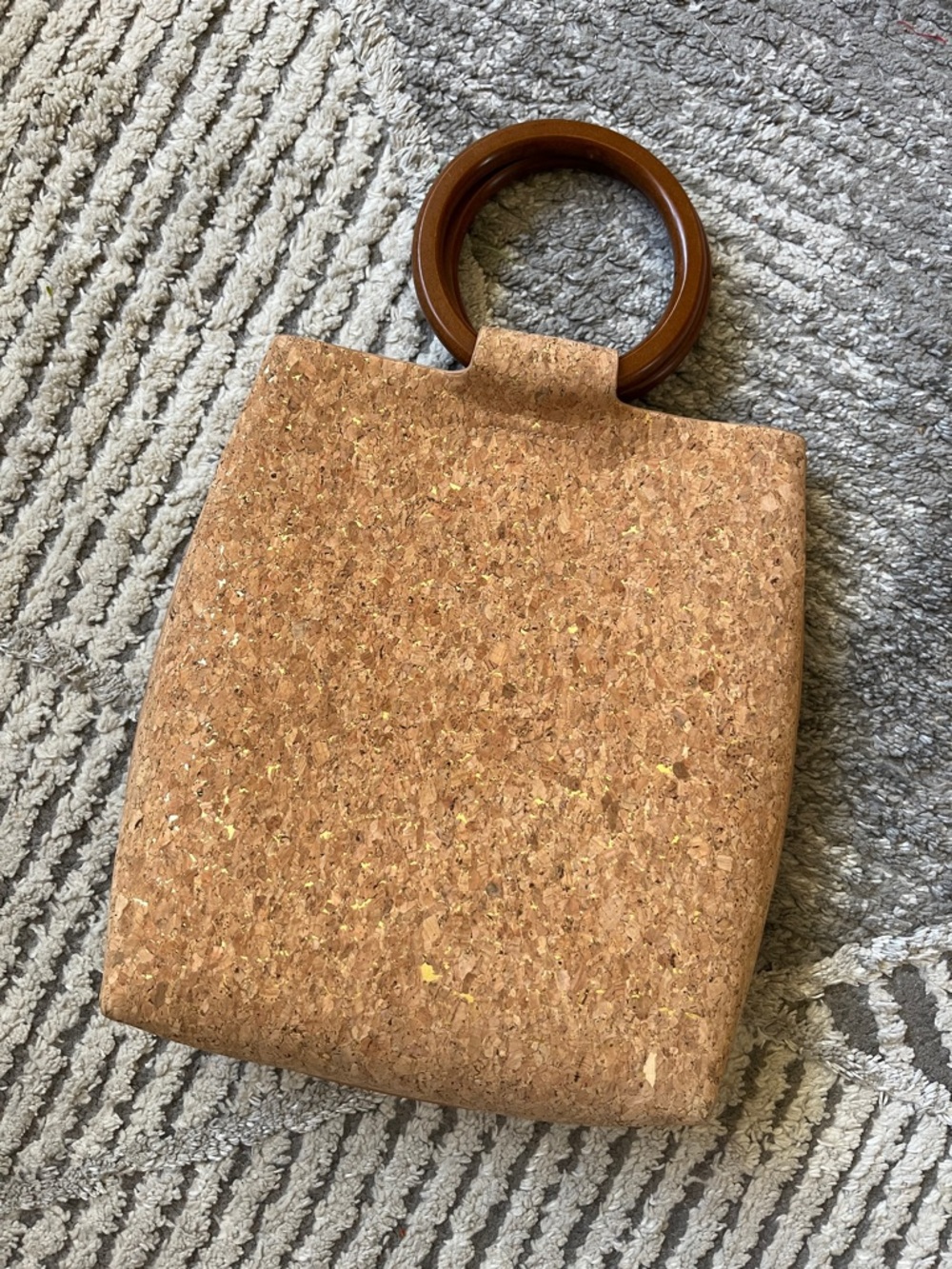 Cork Purse with Wooden Handles